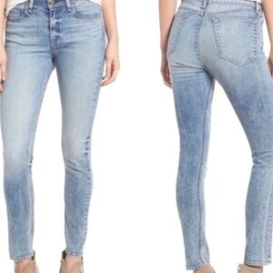 NWOT Rag & Bone 10 Inch Dre High Rise Jeans in Acid Wash Blue